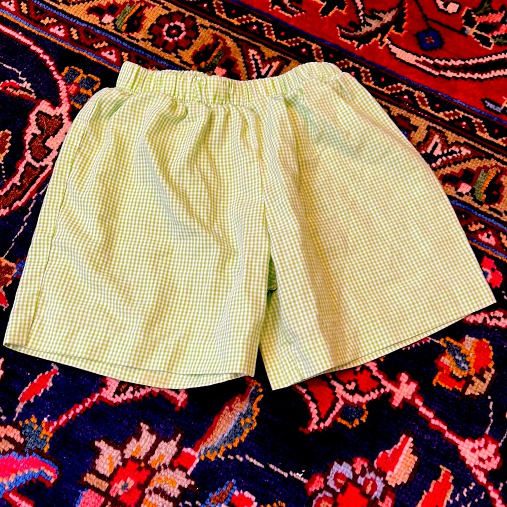 VIVE LE FETE Green Gingham Shorts